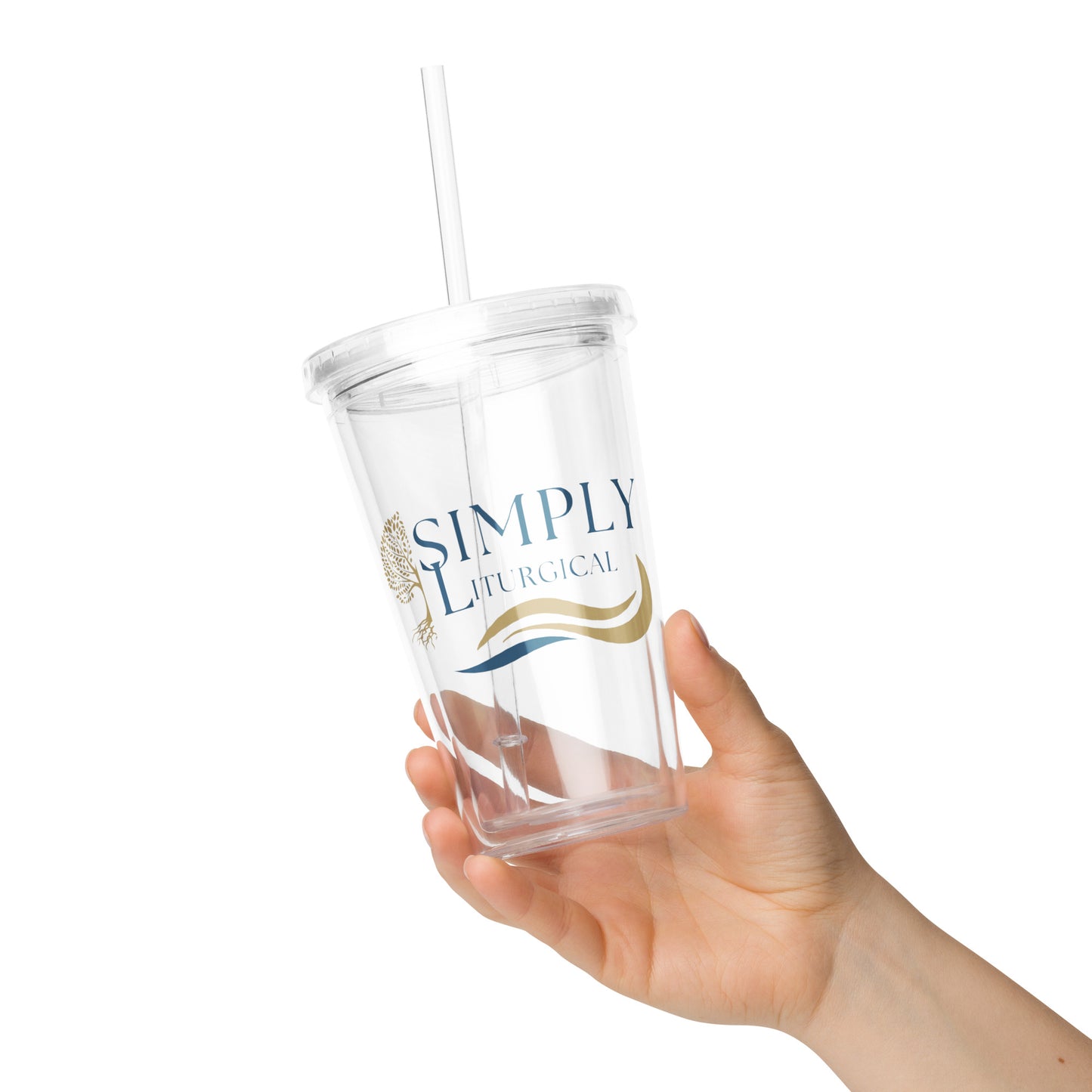 Simply Liturgical Clear plastic tumbler